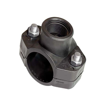 Plastična sedlasta obujmica unutrašnjim navojem za bočni priključak na PE cev